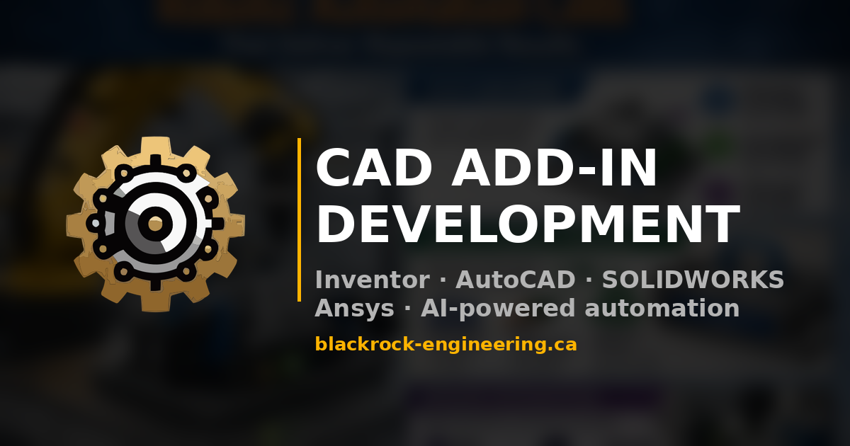CAD Add-in Development & Automation | Inventor, AutoCAD, SOLIDWORKS ...
